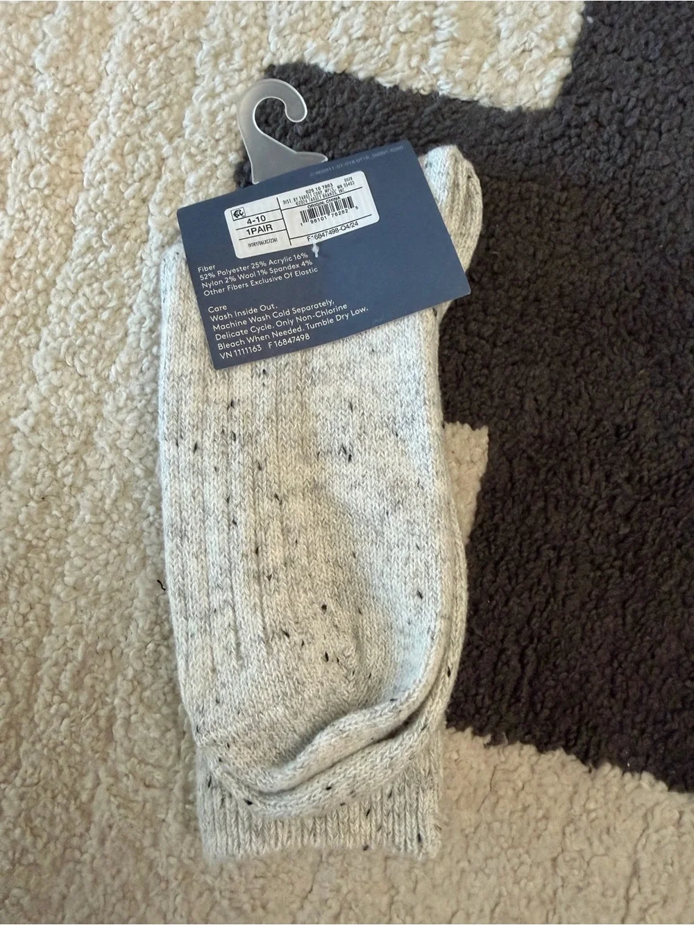 Universal Thread Cream Speckled Crew Boot Socks